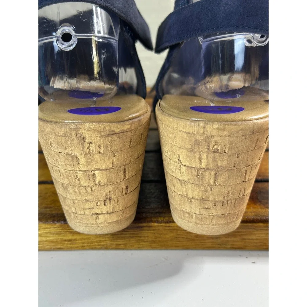 Mila Paoli‎ Wedge Women's 8.5 Sandals Suede Leather Adjustable Strap NWT